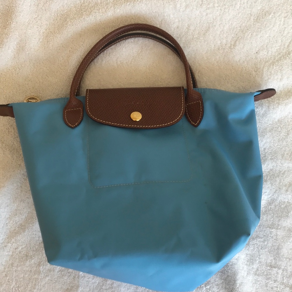 Longchamp Blue and Brown Mini Bag